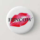 FUNCOW ROZE KISS RONDE BUTTON 5,7 CM (Voorkant)