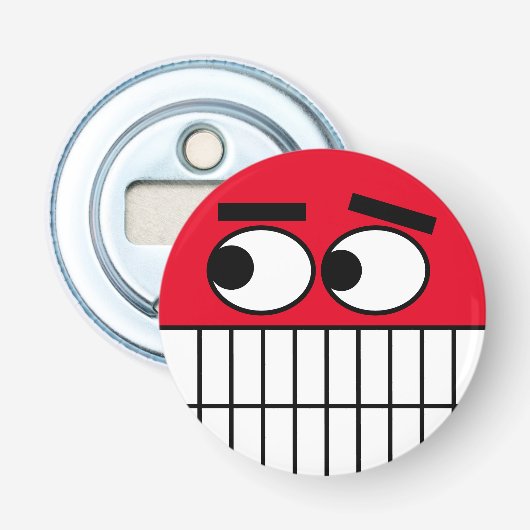Funct grappig rood gezicht magnetische flesopener button flesopener (Voorkant)