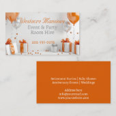 Functie Evenement Feestzaal Huur Visitekaartje (Voorkant / Achterkant)