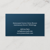 Functie Evenement Feestzaal Huur Visitekaartje (Achterkant)