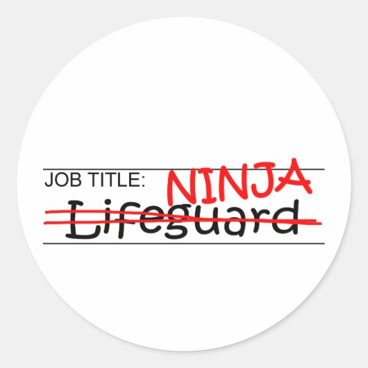 Functie Ninja - Badmeester Ronde Sticker (Voorkant)