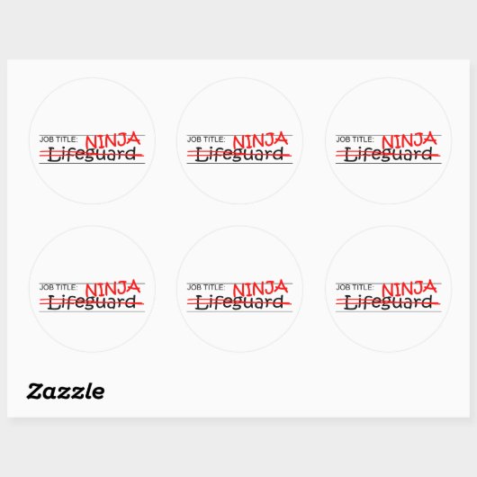 Functie Ninja - Badmeester Ronde Sticker (Vel)