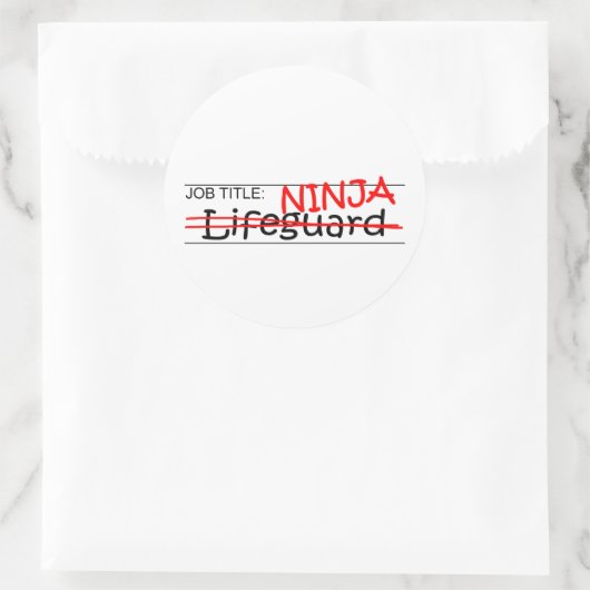 Functie Ninja - Badmeester Ronde Sticker (Tas)