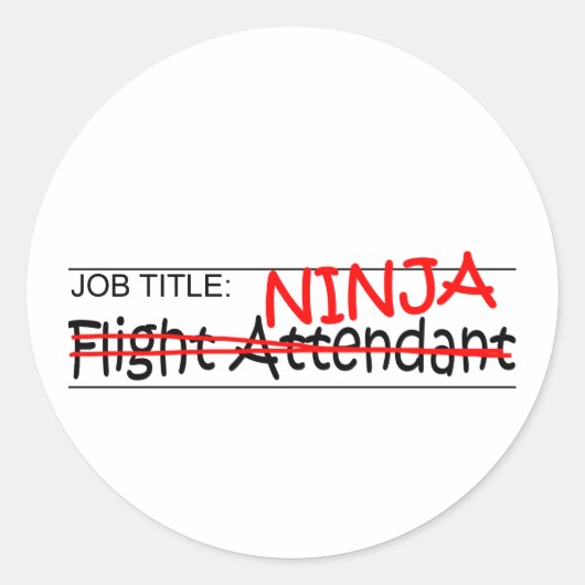 Functie Ninja - stewardess Ronde Sticker (Voorkant)