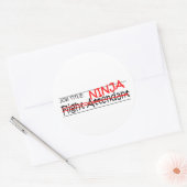 Functie Ninja - stewardess Ronde Sticker (Envelop)