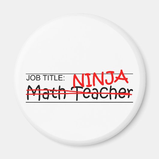 Functie Ninja - Wiskunde Docent Magneet (Voorkant)