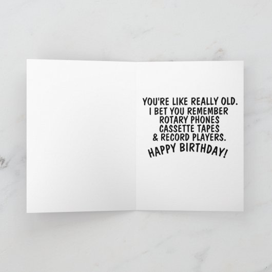 FUNCTIE OVER DE HILL BIRTHDAY KAART (Binnen)