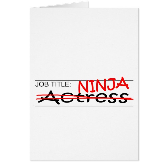 Functie Titel Ninja Actress (Voorkant)