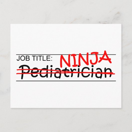 Functie Titel Ninja - Pediatrische arts Briefkaart (Voorkant)