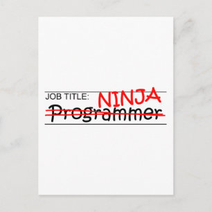 Functie Titel Ninja - Programmer Briefkaart