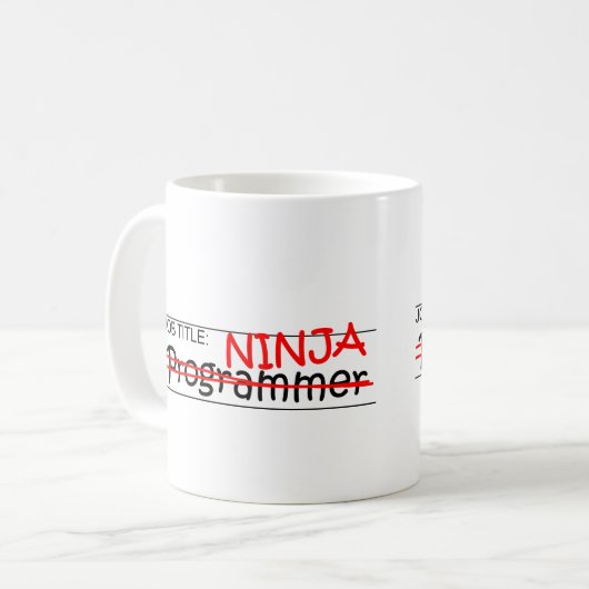 Functie Titel Ninja - Programmer Koffiemok (Voorkant links)