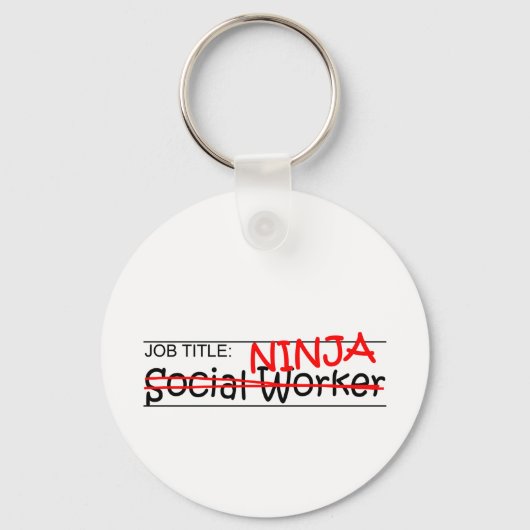 Functie Titel Ninja - Sociaal Arbeider Sleutelhanger (Voorkant)
