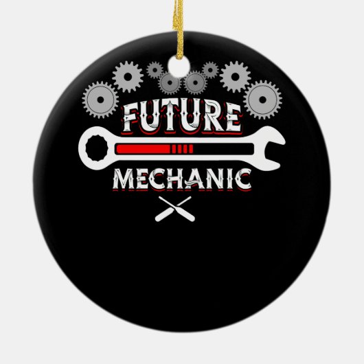 Functie Toekomstige Mechanische Auto Auto Mechanis Keramisch Ornament (Achterkant)