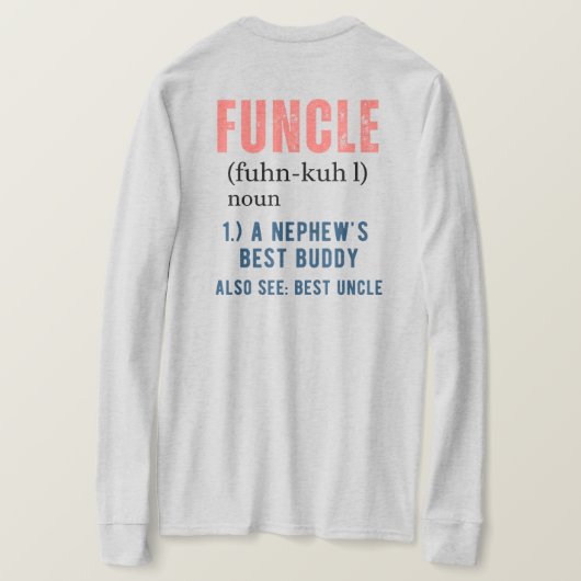 FUNCTIE voor- en achterkant grappige oomdefinitie T-shirt (Design achterkant)