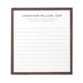 Functiebedrijf met professionele voornaam notitieblok