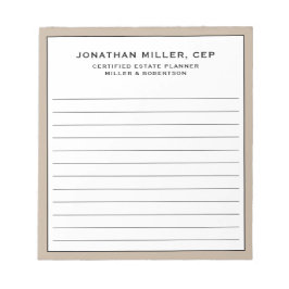 Functiebedrijf met professionele voornaam notitieblok