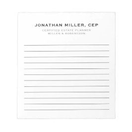 Functiebedrijf met professionele voornaam notitieblok