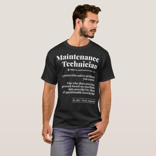 Functieomschrijving Grappig Onderhoudstechnicus Ca T-shirt (Voorkant volledig)