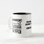 Functietitel van paramedicus tweekleurige koffiemok (Voorkant links)