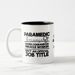 Functietitel van paramedicus tweekleurige koffiemok