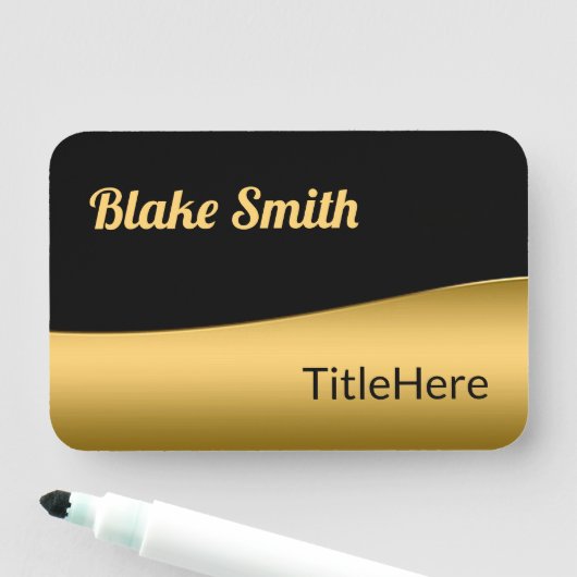 Functietitel zwart en goud script naamplaatje (In situ)