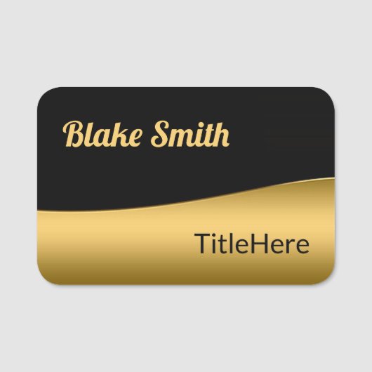 Functietitel zwart en goud script naamplaatje (Voorkant)