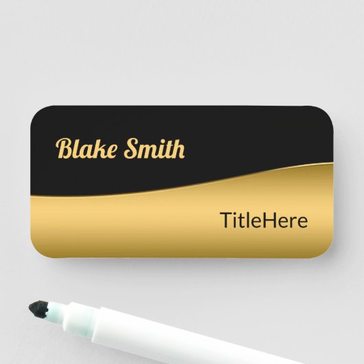 Functietitel zwart en goud script naamplaatje (In situ)