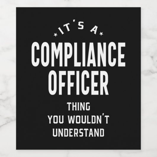 Functietoestel voor nalevingsfunctionaris wijn etiket (Enkel label)