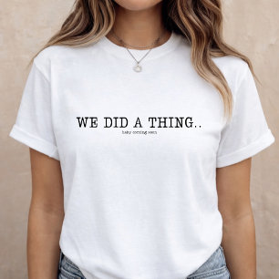 Functige zwangerschapsaankondiging baby onthulling t-shirt
