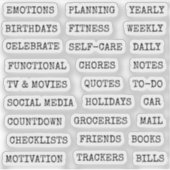 Functional Old Script Planner Tab Binder Divider  Sticker (Voorkant)