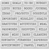 Functional Old Script Planner Tab Binder Divider Sticker (Voorkant)