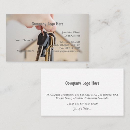 Functionaris van de lening / Visitekaartje van de (Voorkant / Achterkant)