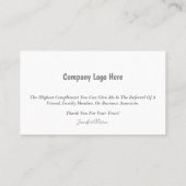 Functionaris van de lening / Visitekaartje van de  (Achterkant)