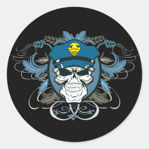 Functionaris van de politie ronde sticker