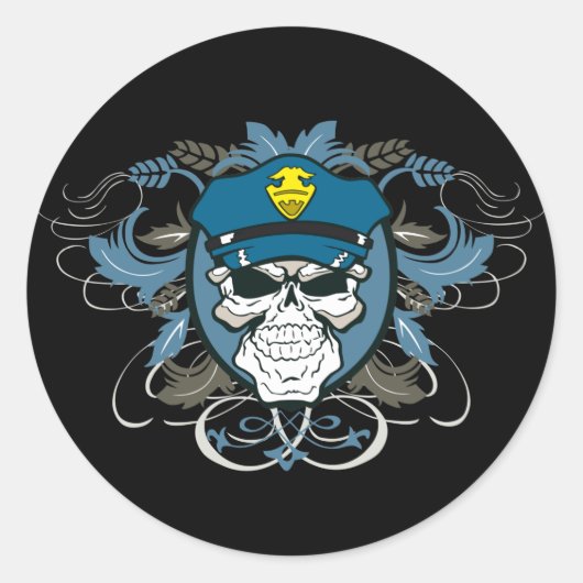 Functionaris van de politie ronde sticker (Voorkant)