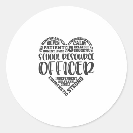Functionaris van de school, sro, veiligheid ronde sticker (Voorkant)