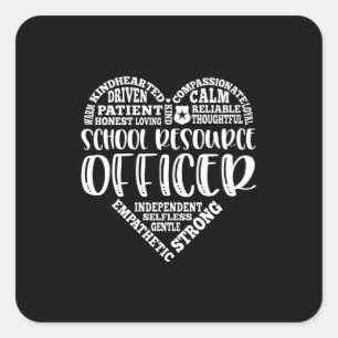 Functionaris van de school, sro, veiligheid vierkante sticker