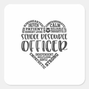 Functionaris van de school, sro, veiligheid vierkante sticker