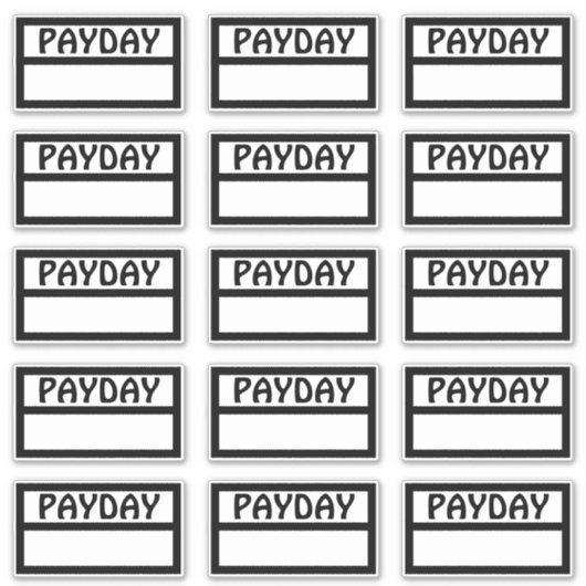 functionele betaaldag sticker (Voorkant)