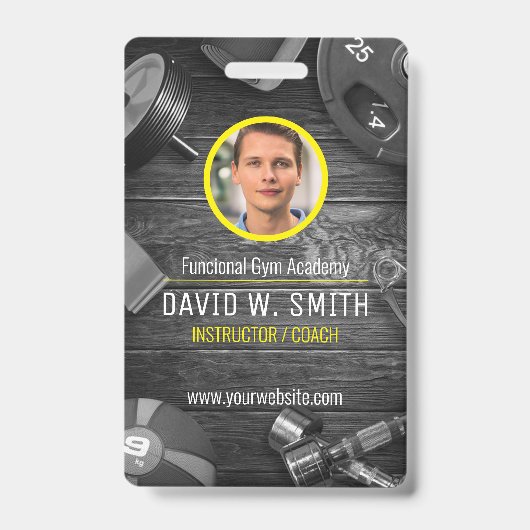 Functionele gym-instructeur badge (Voorkant)