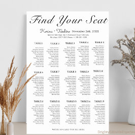 Functionele minimalistische Wedding Seat Grafiek Poster