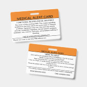 Functionele neurologische stoornis medische kaart badge (Voor- en achterkant)