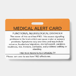Functionele neurologische stoornis medische kaart badge