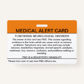 Functionele neurologische stoornis medische kaart badge (Voorkant)