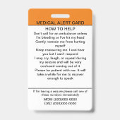 Functionele neurologische stoornis medische kaart badge (Achterkant)