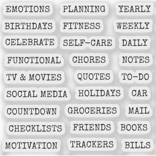Functionele oude scriptplanner tabblad binder sche sticker (Voorkant)