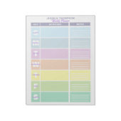 Functionele pastel regenboogkleurige weekplanner notitieblok (Linkerzijde)