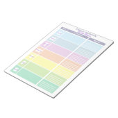 Functionele pastel regenboogkleurige weekplanner notitieblok (Schuin)