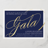 FUNCTIONEREN VAN GALA elegant calligraphy navy gol Folie Uitnodiging (Voorkant)