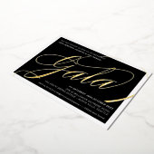 FUNCTIONERENDE GALA elegant calligrafie zwart goud Folie Uitnodiging (Gedraaid)